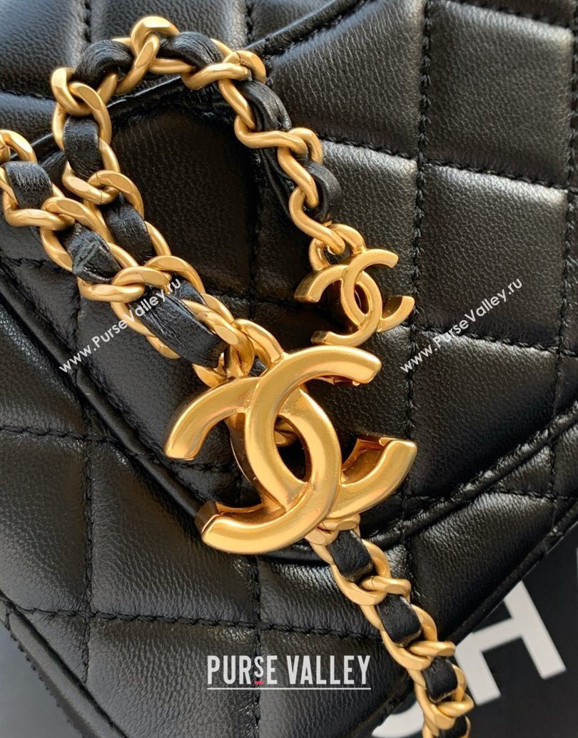 Chanel Shiny Lambskin Mini Flap Bag with CC Chain AS5759 Black 2025 (yezi-251010168)