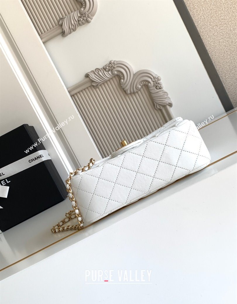 Chanel Shiny Lambskin Mini Flap Bag with CC Chain AS5759 White 2025 (yezi-251010170)