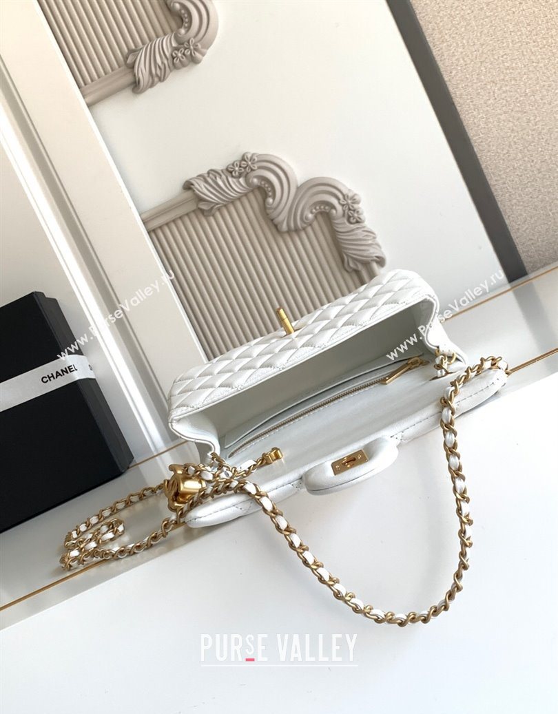 Chanel Shiny Lambskin Mini Flap Bag with CC Chain AS5759 White 2025 (yezi-251010170)