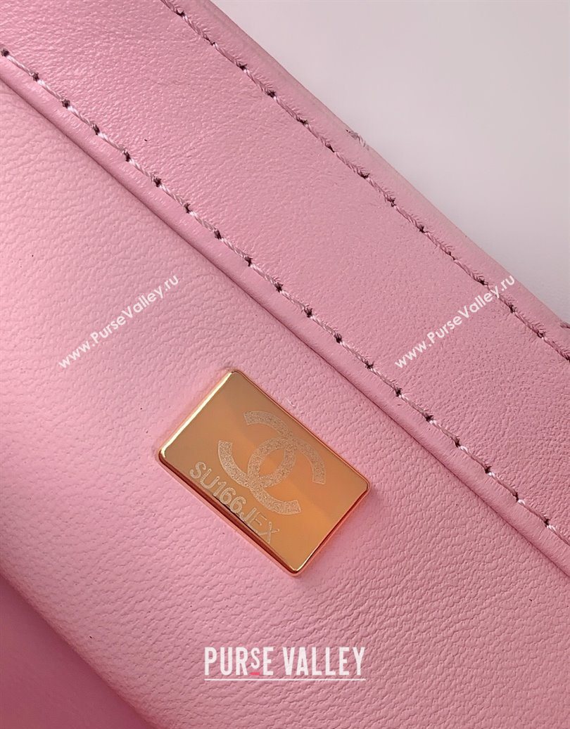 Chanel Shiny Lambskin Mini Flap Bag with CC Chain AS5759 Pink 2025 (yezi-251010171)