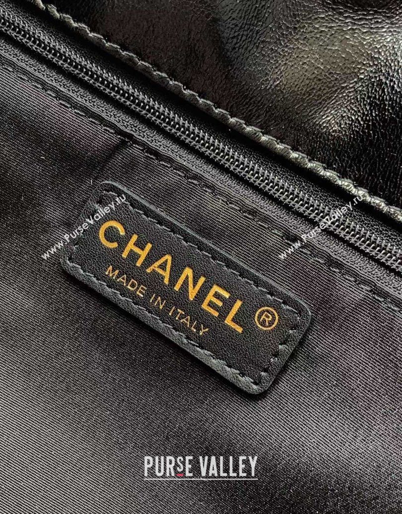 Chanel Waxy Leather Shopping Bag Black/Gold 2025 1010 (yezi-251010113)