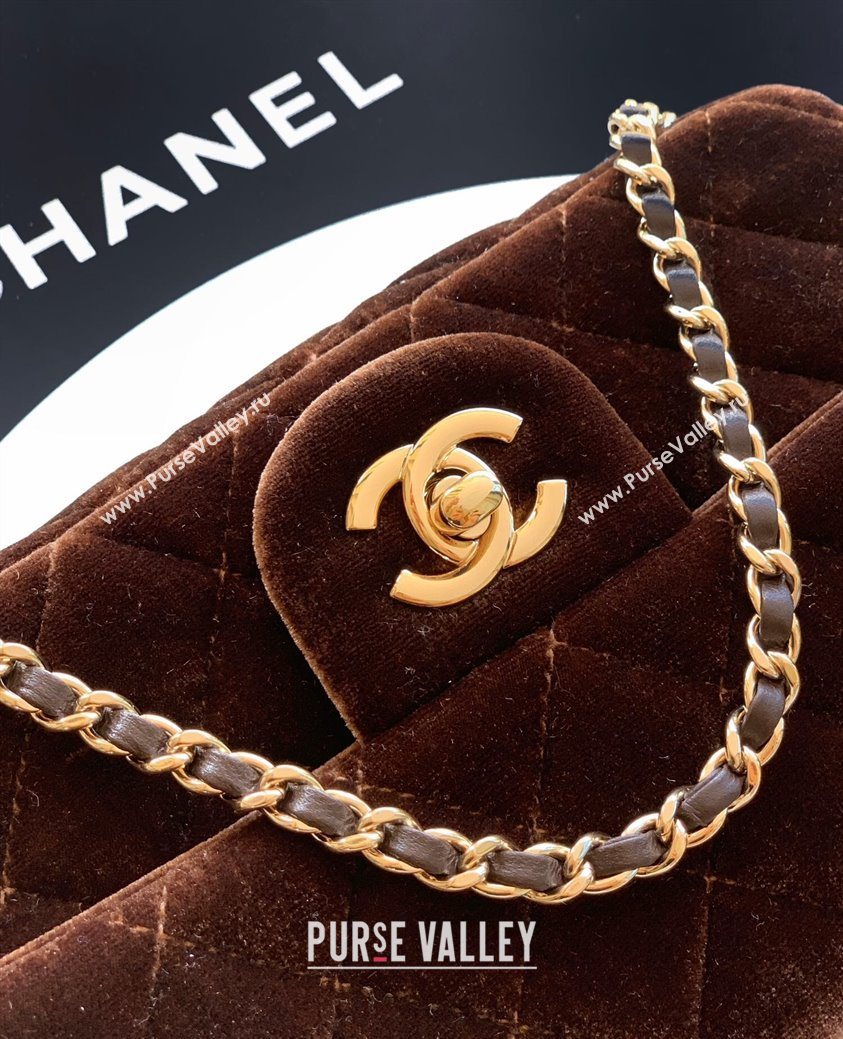 Chanel Velvet Mini Flap Bag with Strass Ball Coffee Brown 2025 AS1787 (yezi-251010039)
