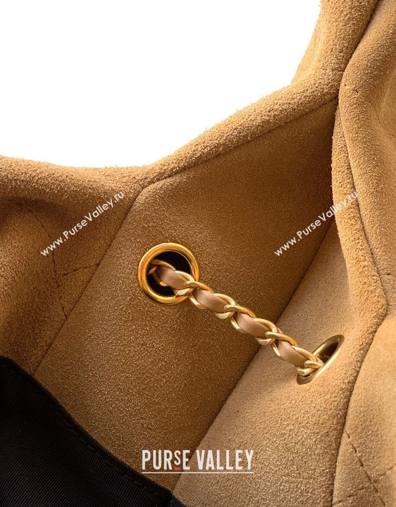 Chanel Quilted Soft Suede Hobo Bag Brown 2025 CH101101 (yezi-251011003)