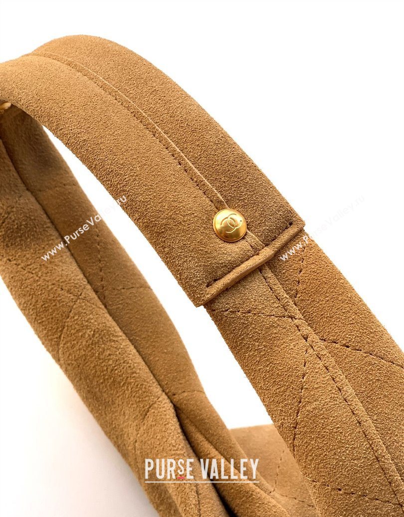 Chanel Quilted Soft Suede Hobo Bag Brown 2025 CH101101 (yezi-251011003)