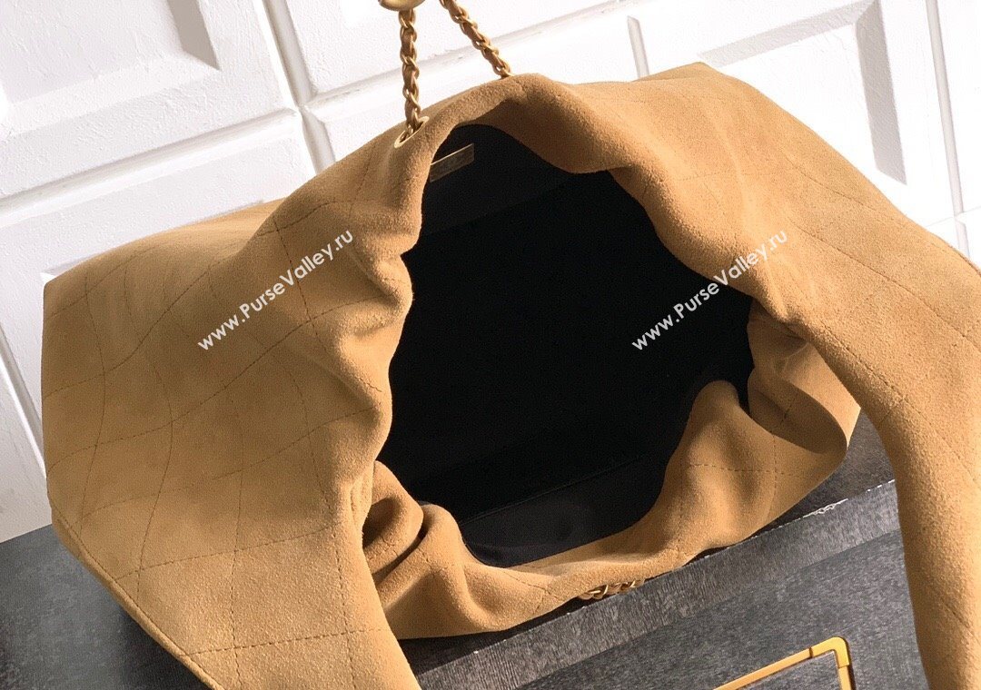 Chanel Quilted Soft Suede Hobo Bag Brown 2025 CH101101 (yezi-251011003)