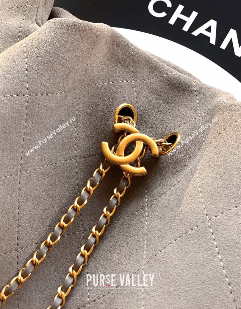 Chanel Quilted Soft Suede Hobo Bag Grey 2025 CH101101 (yezi-251011004)