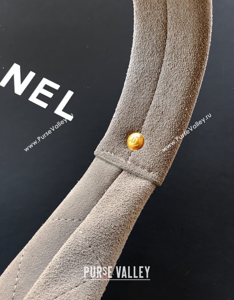 Chanel Quilted Soft Suede Hobo Bag Grey 2025 CH101101 (yezi-251011004)