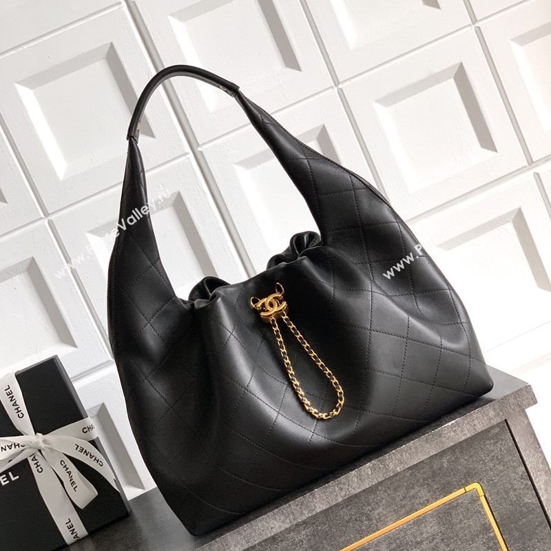 Chanel Quilted Soft Leather Hobo Bag Black 2025 CH101101 (yezi-251011005)