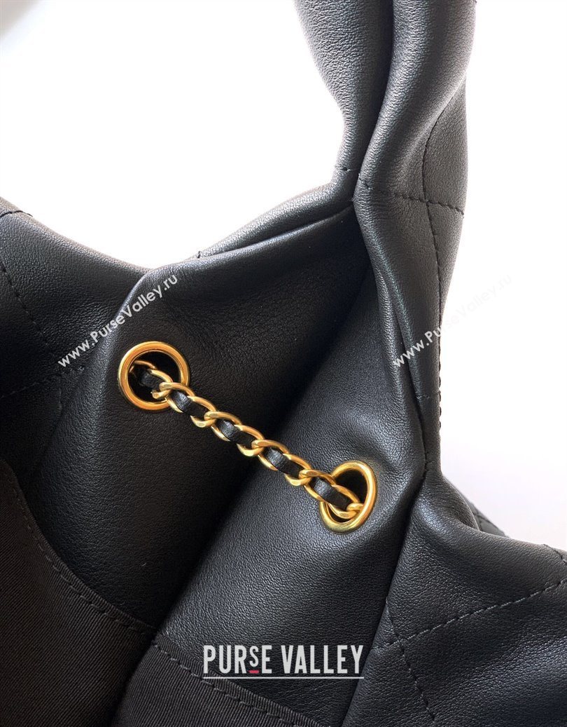 Chanel Quilted Soft Leather Hobo Bag Black 2025 CH101101 (yezi-251011005)