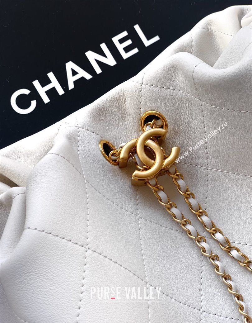 Chanel Quilted Soft Leather Hobo Bag White 2025 CH101101 (yezi-251011007)