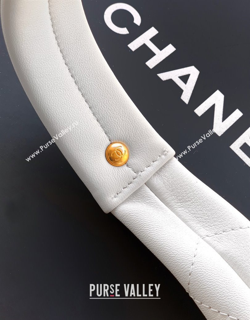 Chanel Quilted Soft Leather Hobo Bag White 2025 CH101101 (yezi-251011007)