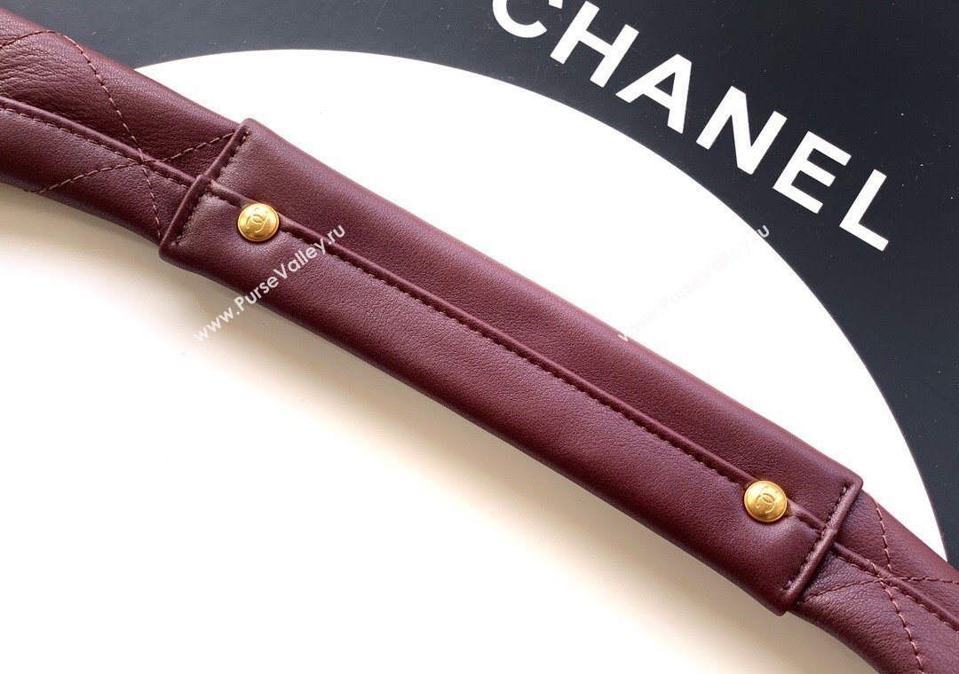 Chanel Quilted Soft Leather Hobo Bag Burgundy 2025 CH101101 (yezi-251011008)