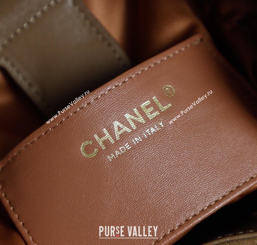 Chanel Quilted Suede 25 Medium Backpack Bag Brown 2025 AS5600 (yezi-251009095)