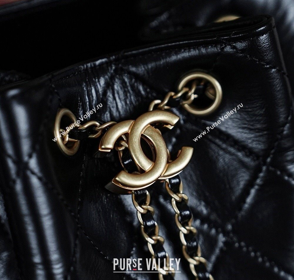 Chanel Waxy Calfskin 25 Medium Backpack Bag Black 2025 AS5600 (yezi-251009096)