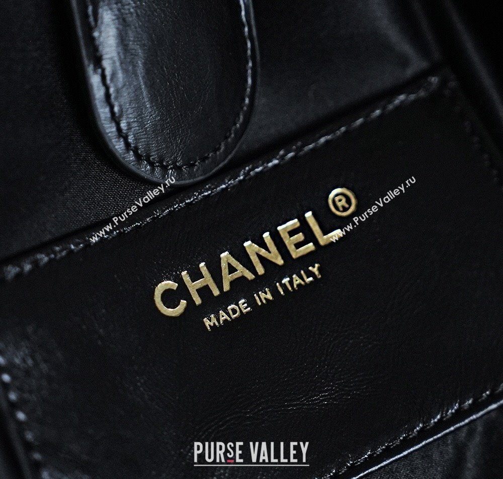 Chanel Waxy Calfskin 25 Medium Backpack Bag Black 2025 AS5600 (yezi-251009096)