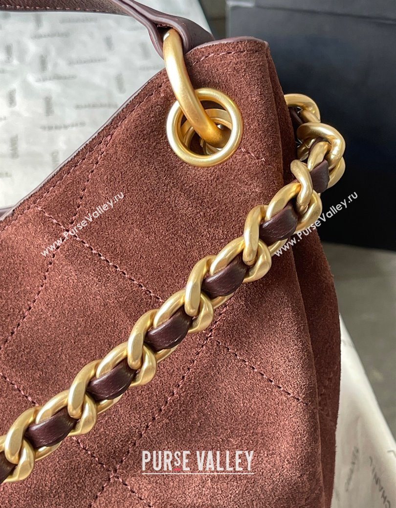 Chanel Suede Hobo Bag AS5978 Dark Brown 2025 (yezi-251011013)