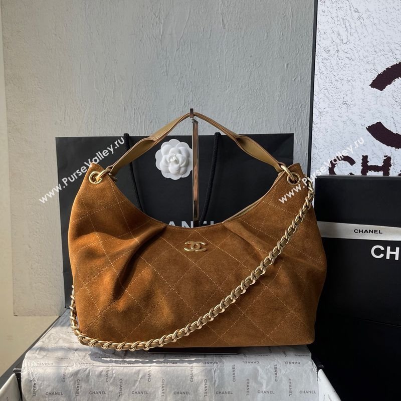Chanel Suede Hobo Bag AS5978 Light Brown 2025 (yezi-251011014)