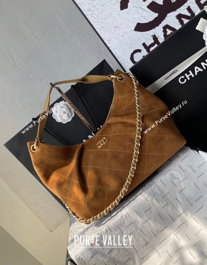 Chanel Suede Hobo Bag AS5978 Light Brown 2025 (yezi-251011014)