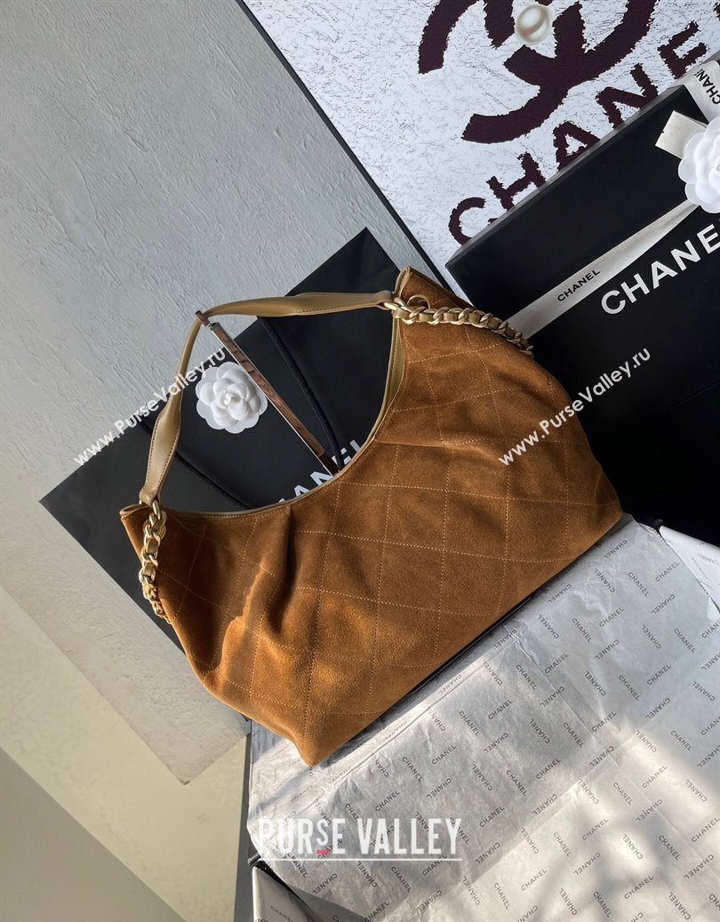 Chanel Suede Hobo Bag AS5978 Light Brown 2025 (yezi-251011014)