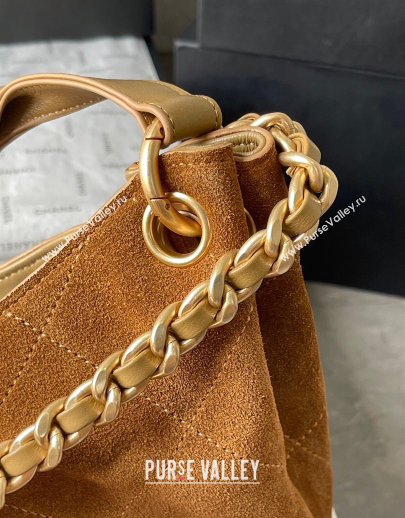 Chanel Suede Hobo Bag AS5978 Light Brown 2025 (yezi-251011014)