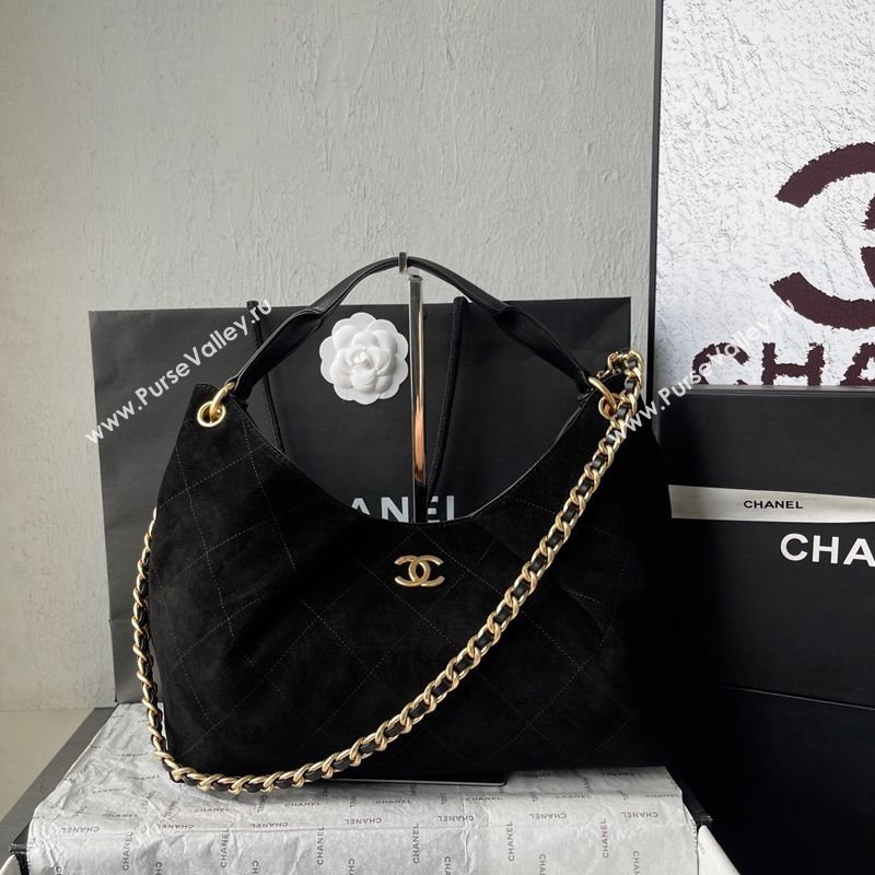 Chanel Suede Hobo Bag AS5978 Black 2025 (yezi-251011015)