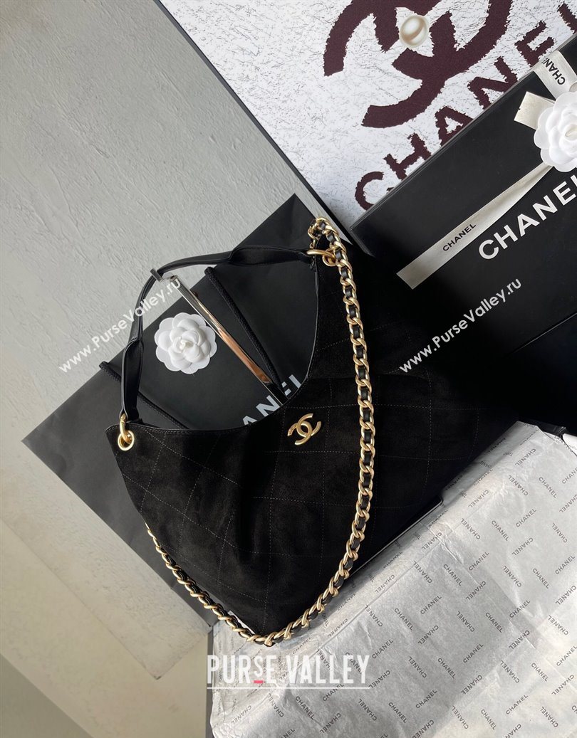 Chanel Suede Hobo Bag AS5978 Black 2025 (yezi-251011015)