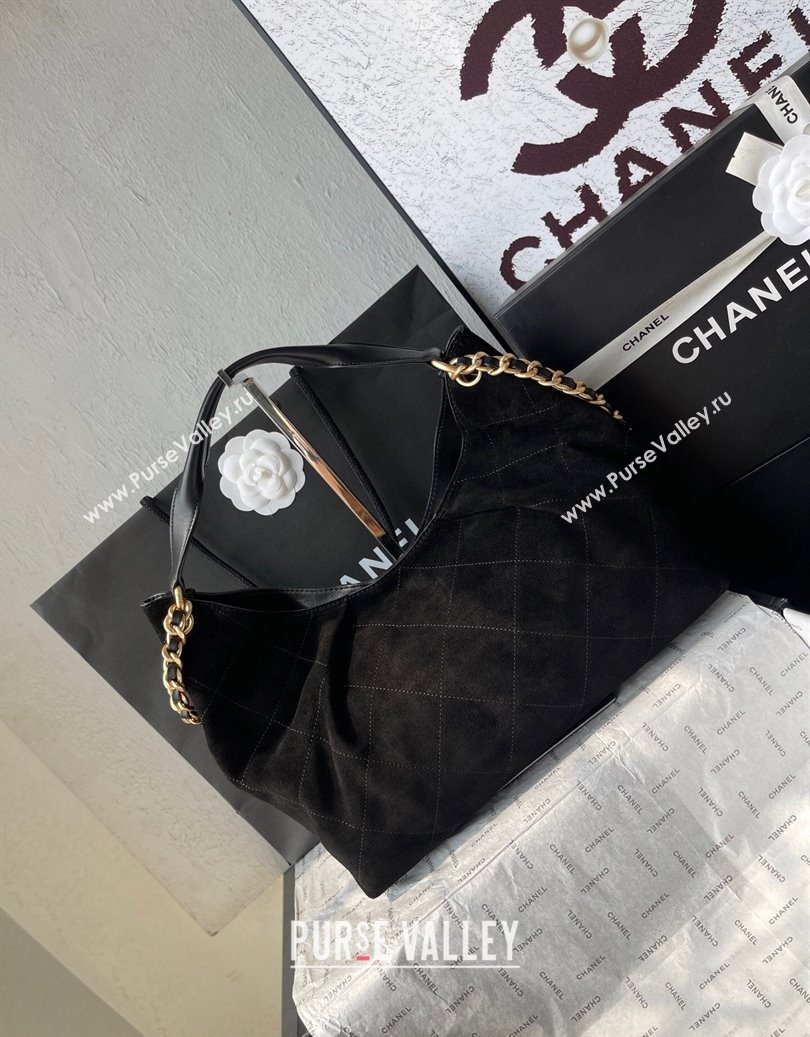 Chanel Suede Hobo Bag AS5978 Black 2025 (yezi-251011015)
