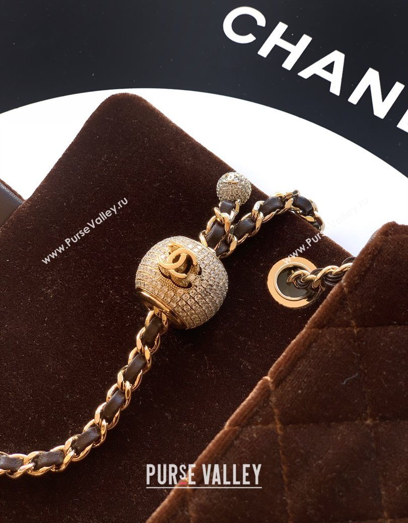 Chanel Velvet Mini Square Flap Bag with Strass Ball Coffee Brown 2025 AS1786 (yezi-251010049)