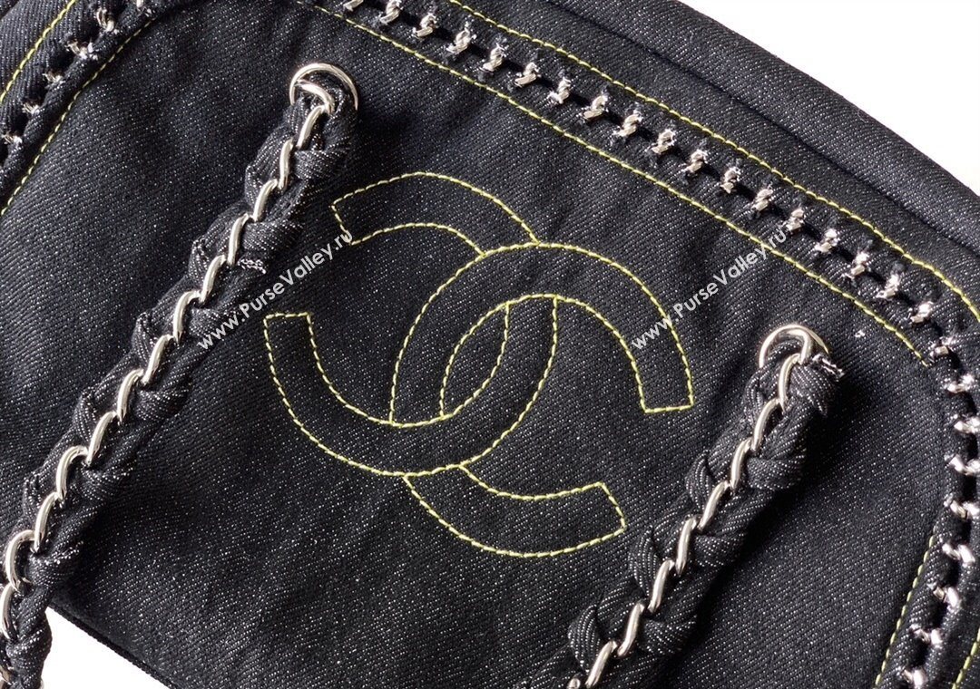 Chanel Denim Bowling Bag Black/Silver 2025 CH101004 (yezi-251010086)