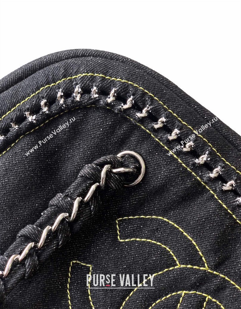 Chanel Denim Bowling Bag Black/Silver 2025 CH101004 (yezi-251010086)