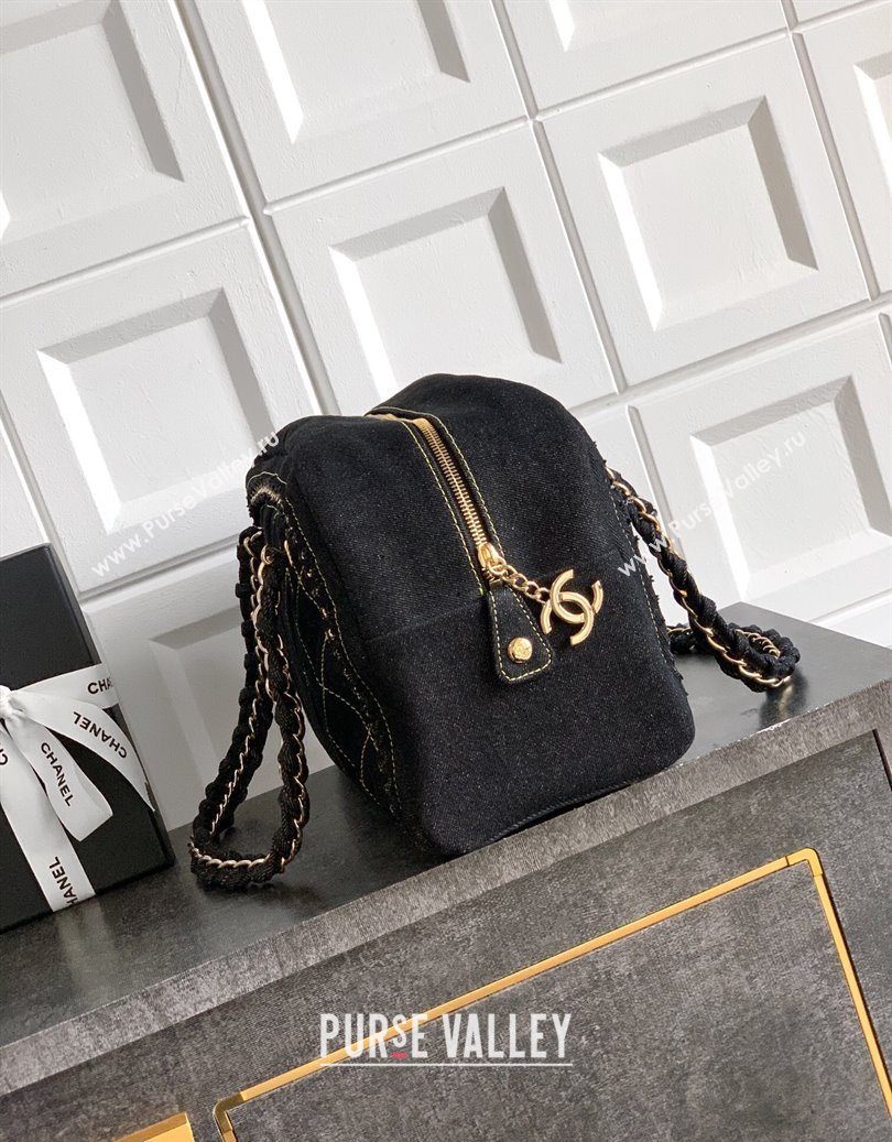 Chanel Denim Bowling Bag Black/Gold 2025 CH101004 (yezi-251010087)