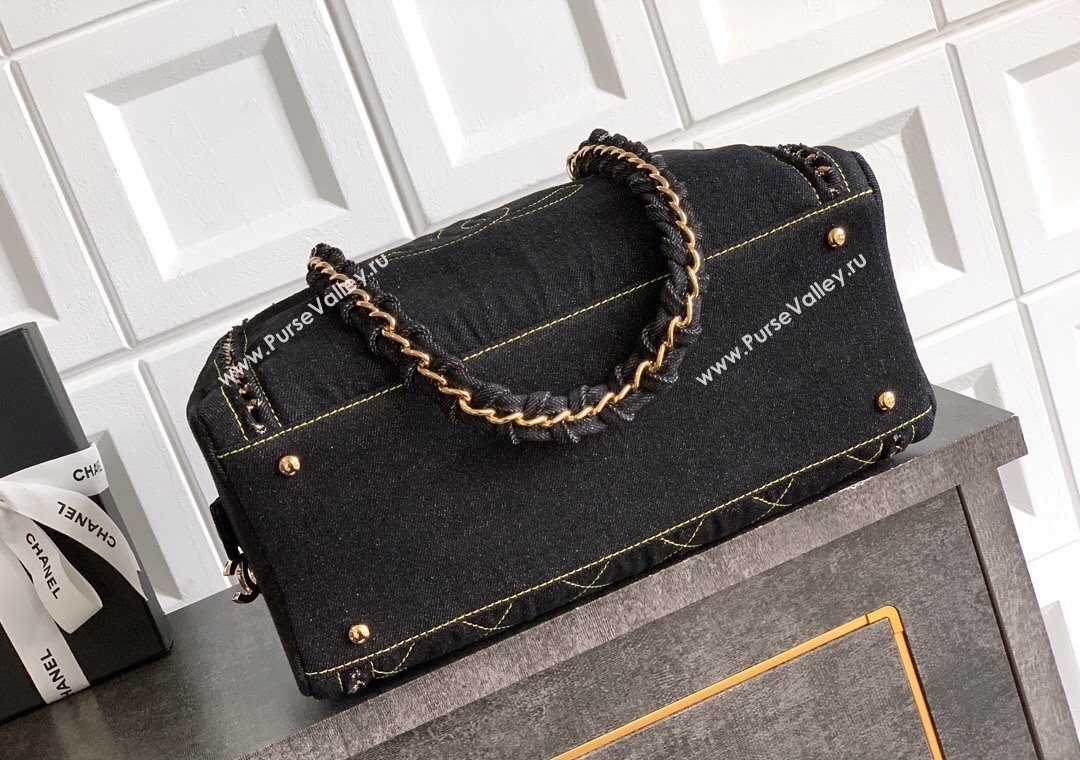 Chanel Denim Bowling Bag Black/Gold 2025 CH101004 (yezi-251010087)