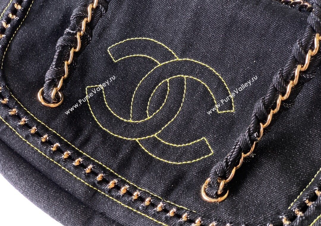 Chanel Denim Bowling Bag Black/Gold 2025 CH101004 (yezi-251010087)