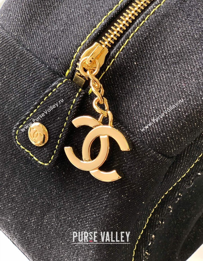 Chanel Denim Bowling Bag Black/Gold 2025 CH101004 (yezi-251010087)