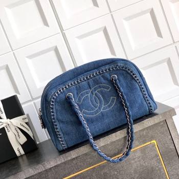 Chanel Denim Bowling Bag Blue/Silver 2025 CH101004 (yezi-251010088)