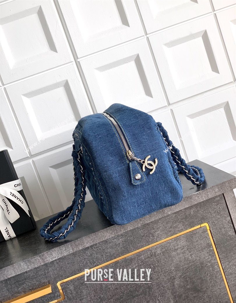 Chanel Denim Bowling Bag Blue/Silver 2025 CH101004 (yezi-251010088)