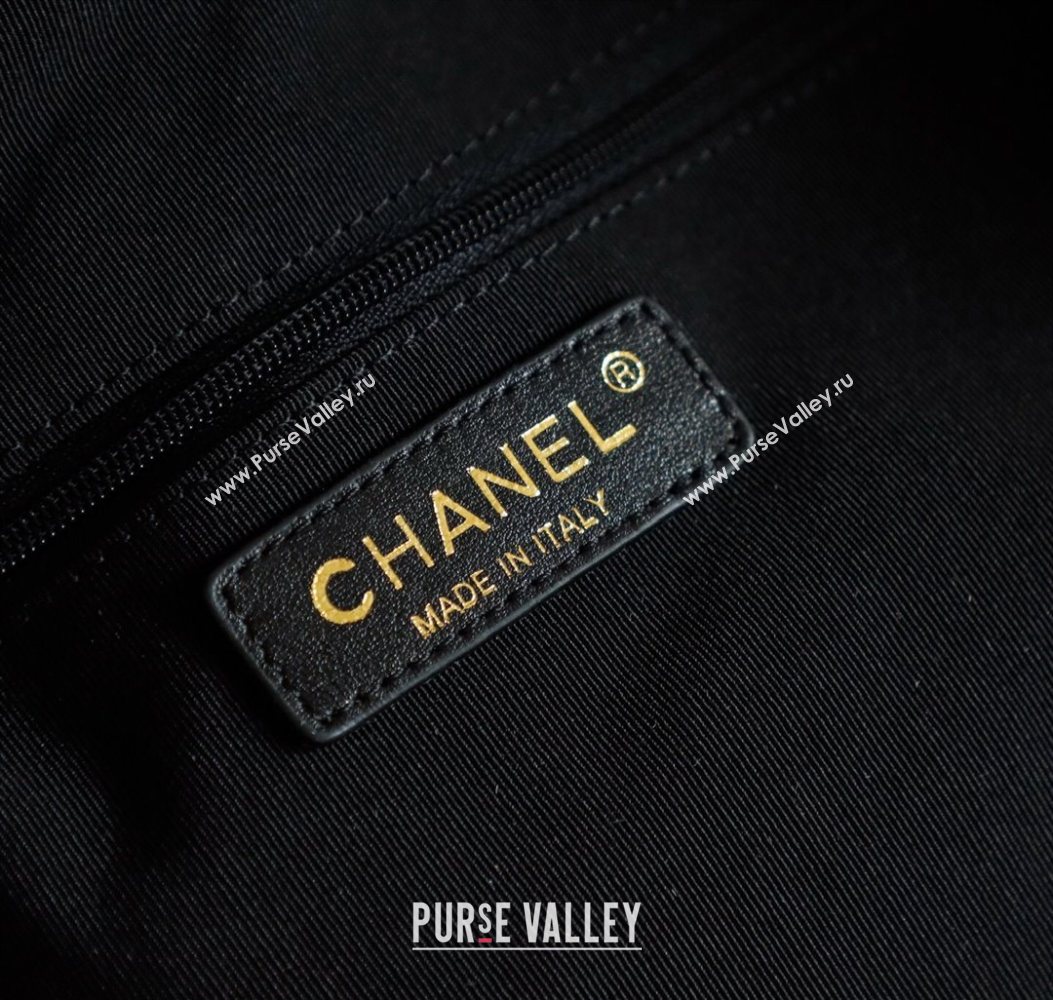 Chanel Raffia Straw Large Shopping Bag Beige/Black 2025 CH101003 (yezi-251010077)