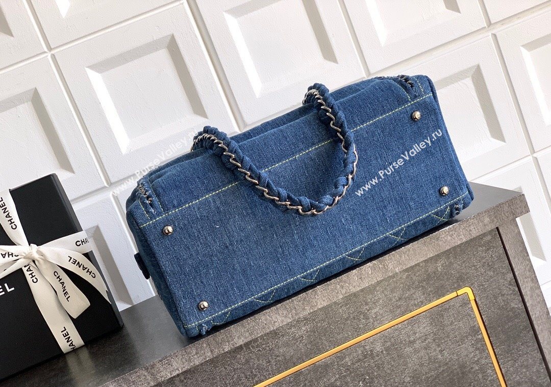 Chanel Denim Bowling Bag Blue/Silver 2025 CH101004 (yezi-251010088)