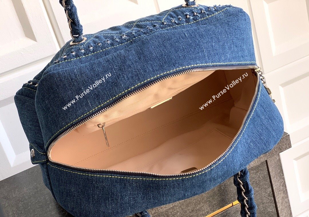 Chanel Denim Bowling Bag Blue/Silver 2025 CH101004 (yezi-251010088)