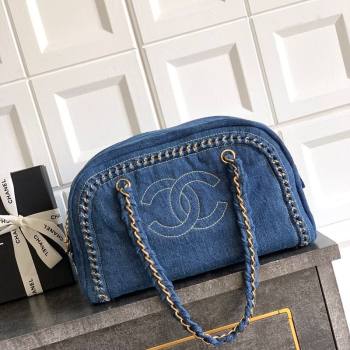 Chanel Denim Bowling Bag Blue/Gold 2025 CH101004 (yezi-251010089)