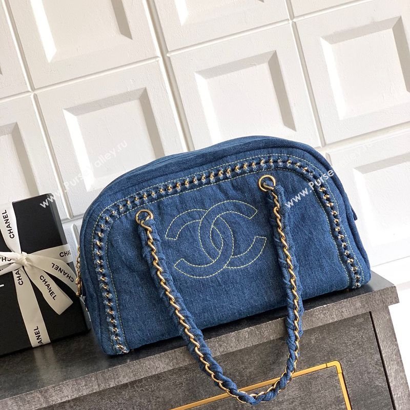 Chanel Denim Bowling Bag Blue/Gold 2025 CH101004 (yezi-251010089)