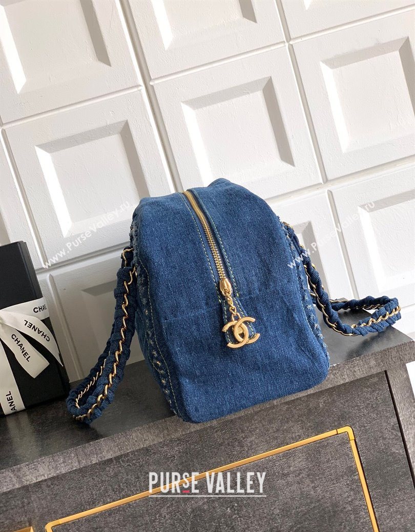 Chanel Denim Bowling Bag Blue/Gold 2025 CH101004 (yezi-251010089)