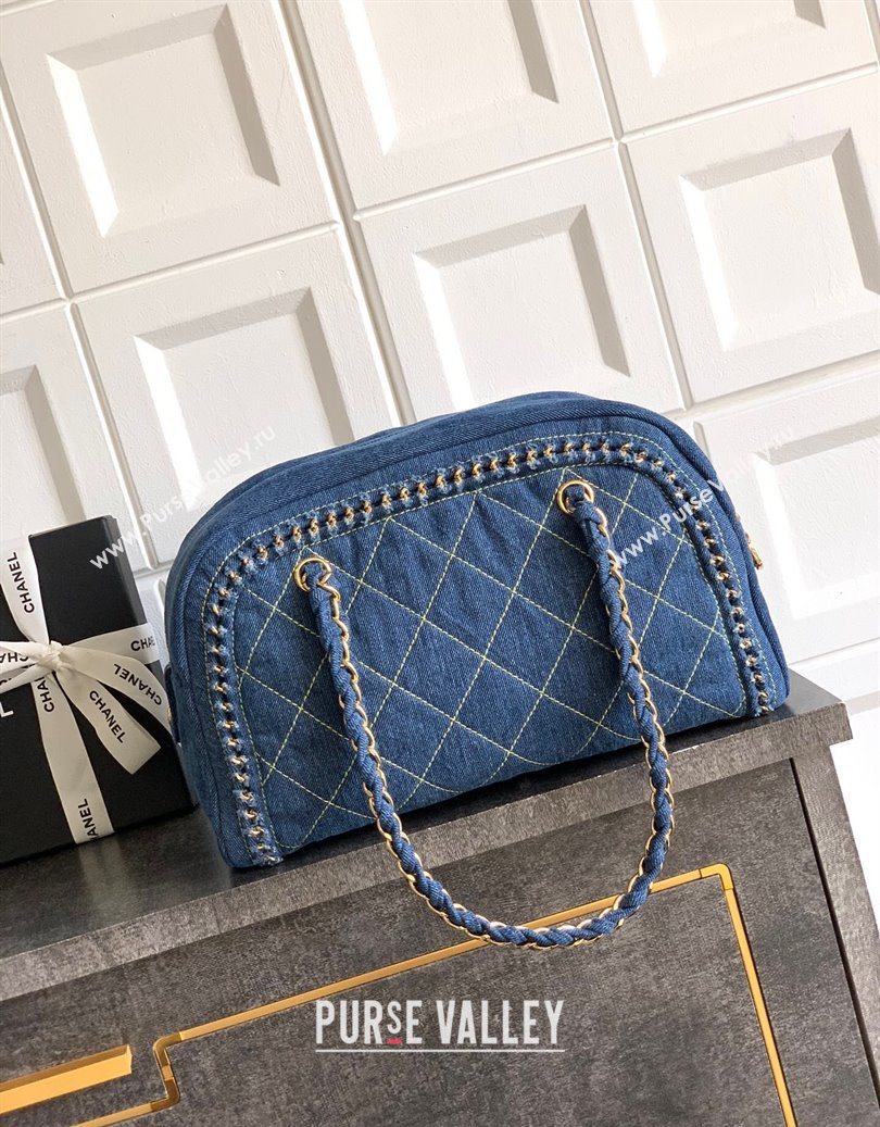 Chanel Denim Bowling Bag Blue/Gold 2025 CH101004 (yezi-251010089)