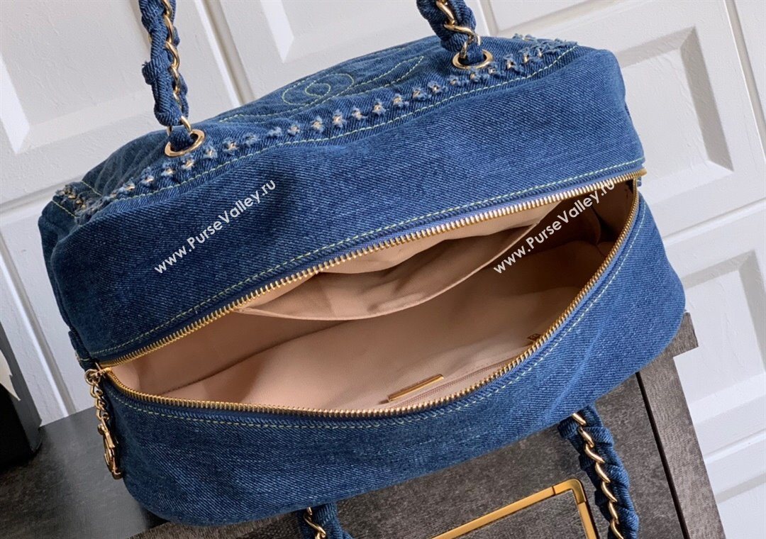 Chanel Denim Bowling Bag Blue/Gold 2025 CH101004 (yezi-251010089)