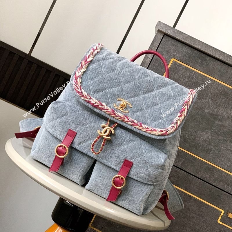 Chanel Denim Backpack Bag Light Blue 2025 CH101005 (yezi-251010090)