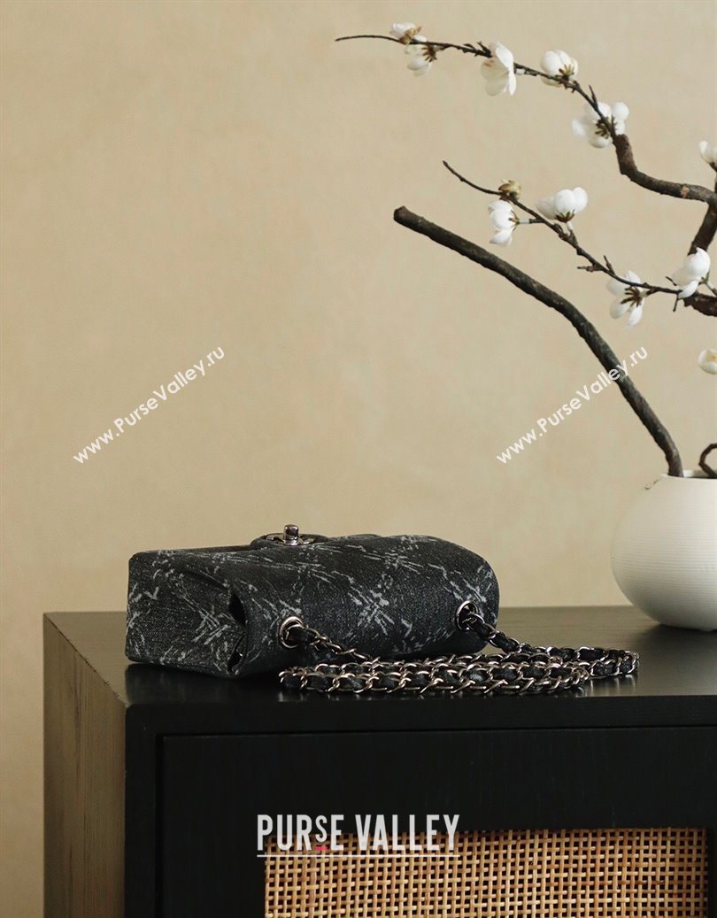 Chanel Denim Classic Mini Flap Handbag Black 2025 A69900 1010 (yezi-251010096)