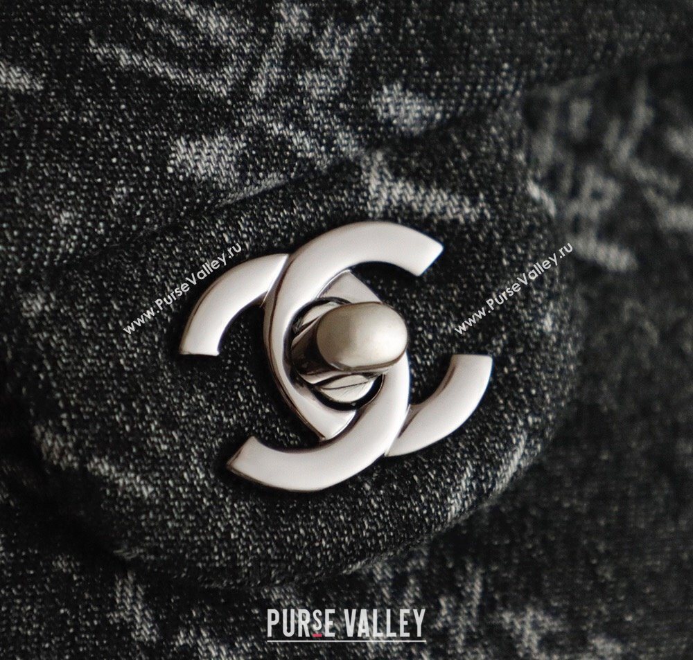 Chanel Denim Classic Mini Flap Handbag Black 2025 A69900 1010 (yezi-251010096)