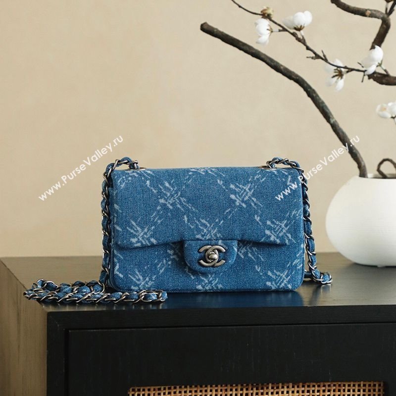 Chanel Denim Classic Mini Flap Handbag Blue 2025 A69900 1010 (yezi-251010097)