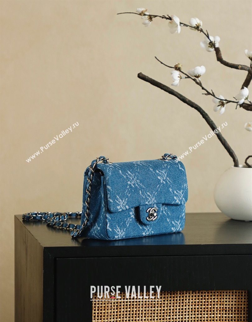 Chanel Denim Classic Mini Flap Handbag Blue 2025 A69900 1010 (yezi-251010097)