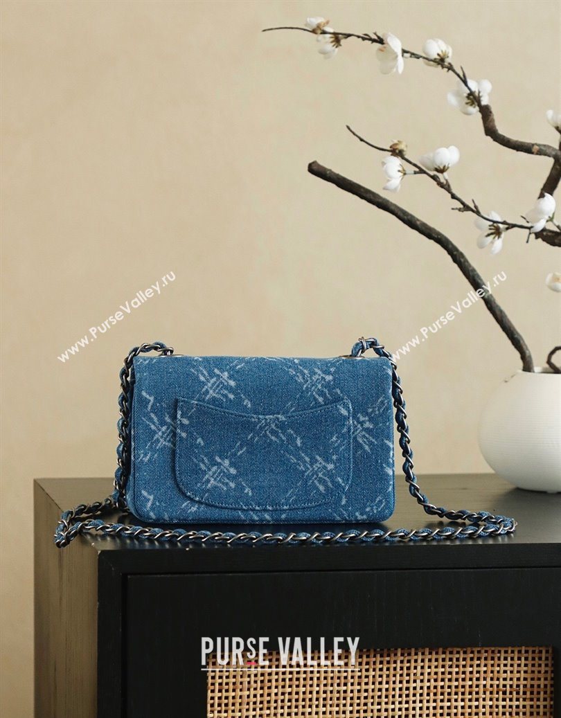 Chanel Denim Classic Mini Flap Handbag Blue 2025 A69900 1010 (yezi-251010097)